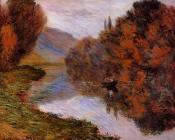 克劳德莫奈 - Rowboat on the Seine at Jeufosse